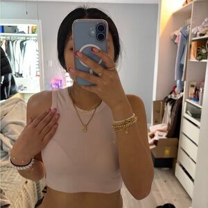 TNA Light Pink Ribbed Top